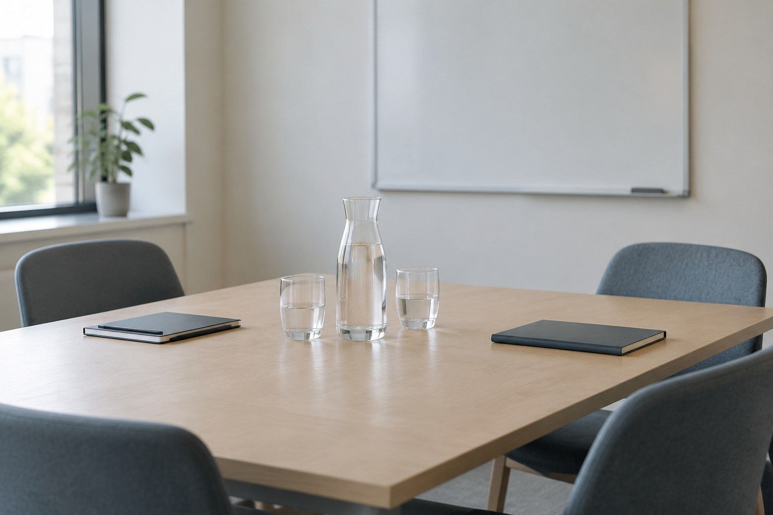 For employers | D & P Consulting A meeting room prepared for a discussion